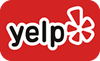 A red background with yelp written in black.