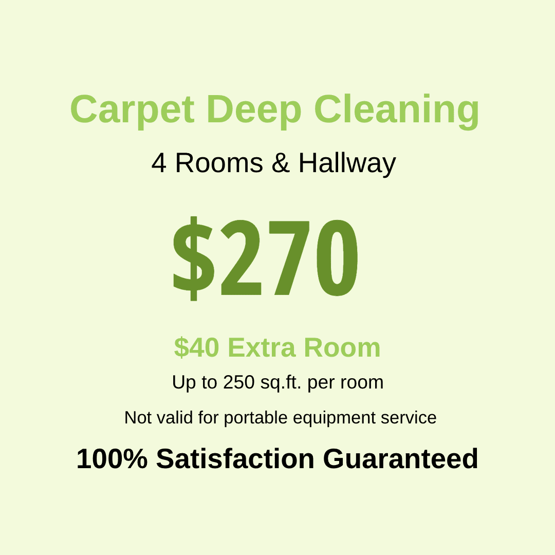 A carpet deep cleaning package for $ 2 7 0.